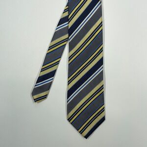 Chereskin Blue Yellow White Diagonal Striped Necktie Mens OS